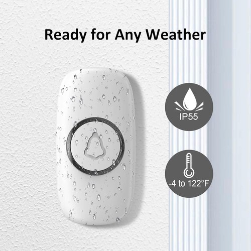 Wireless Doorbell Adjustable Volume Waterproof 1000ft Long Range 52 Melodies NEW - Picture 5 of 8