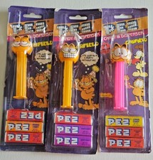 Vintage PEZ Candy Garfield Lot Of 3 Sealed Dispensers W Candy