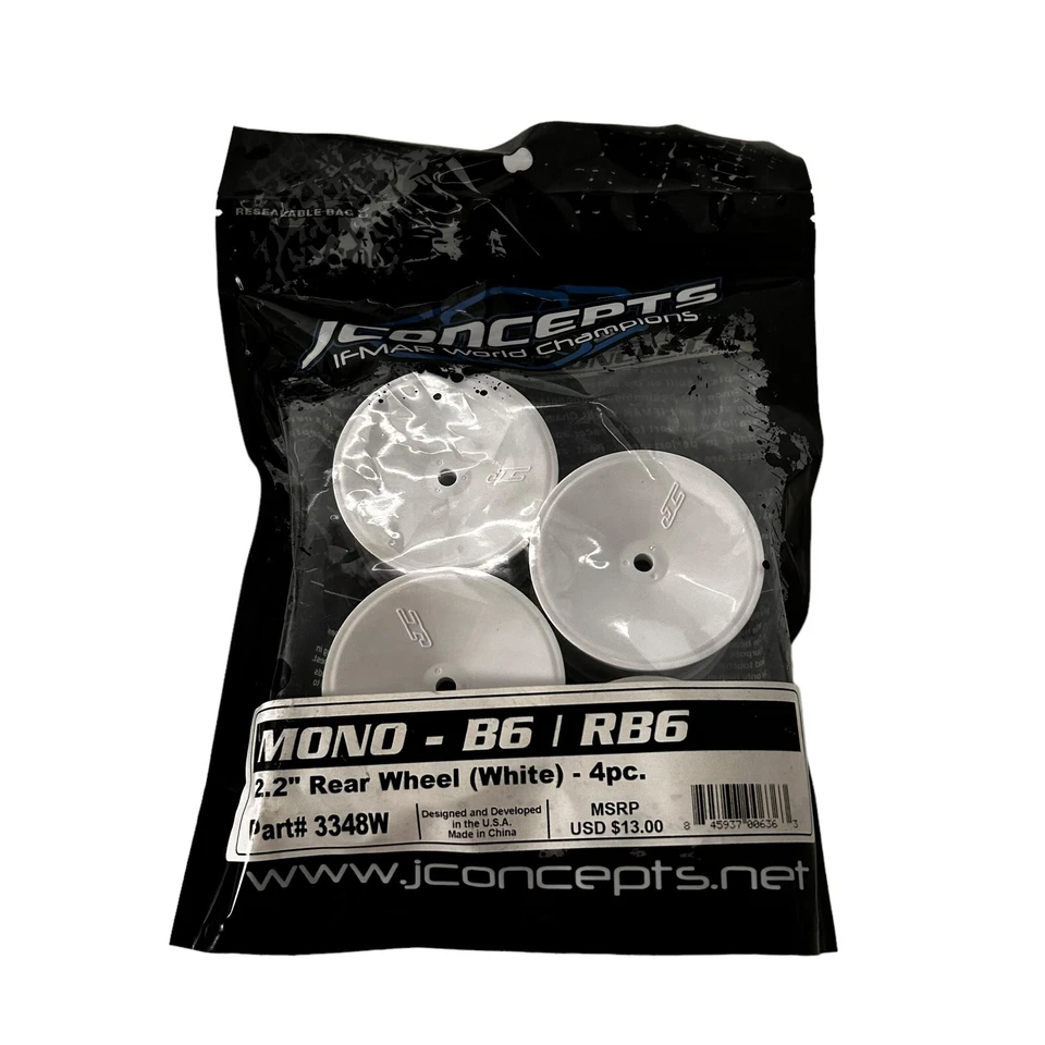 JCO3348W JConcepts Rear Mono, 12mm Hex Wheel, White: 4 Piece New - Image 2 of 4