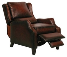 Barcalounger Berkley Power Stetson Bordeaux Leather Recliner Chair 9-4059