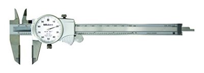 Mitutoyo 505-738 Dial Caliper with Carbide OD and ID Jaws, 0-6'' Range, .001'' 