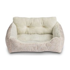 Plush Small Dog Bed with Bolster, Cozy Pet Bed for Small Breeds, 21x17 Inch,