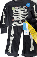 Carter's Boys 2-Piece Glow-in-the-Dark Halloween Skeleton Pajama Set, 12 Months