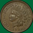1899 Indian Head Cent Choice Almost Uncirculated AU+ Coin #41605