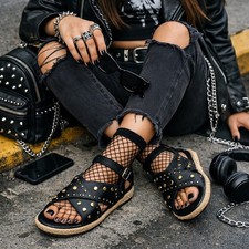 GEOX Leather black stud Sandals size 5