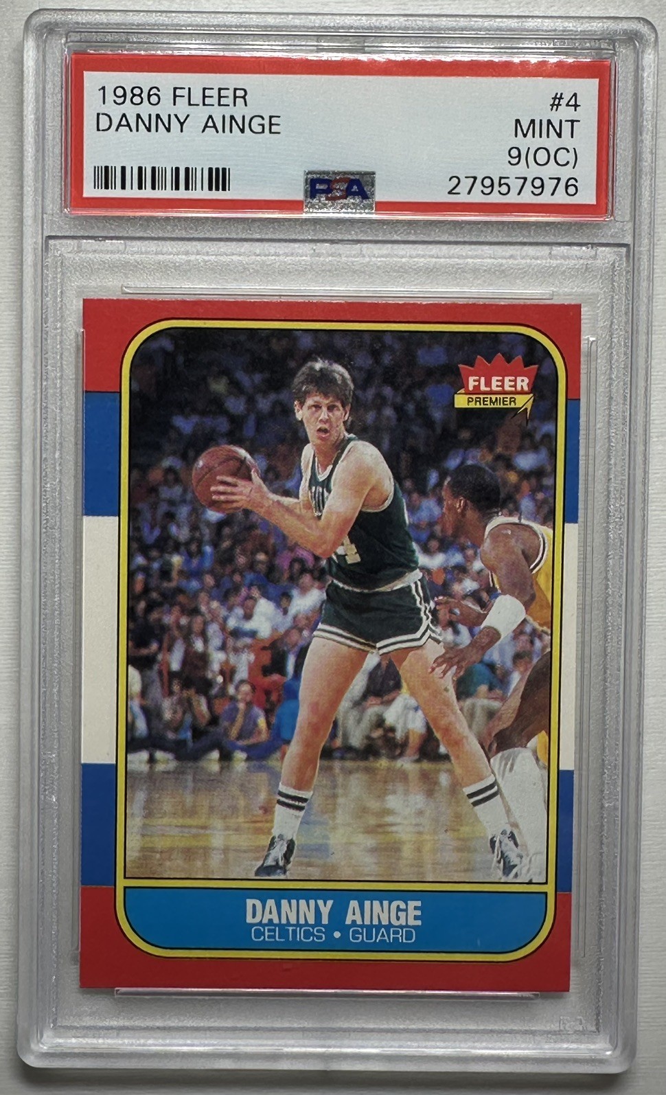 1986 Fleer Danny Ainge Rookie Basketball Card #4 PSA 9 Mint