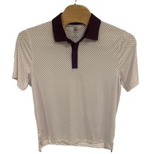 Graham Luxe Golf Polo Shirt Mens XL White Purple Polka Dot NWT