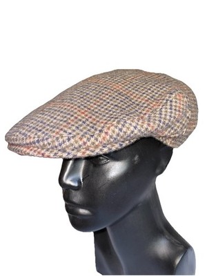 Vintage Neiman Marcus 100 % Kamelhaar Flatcap Mütze Hahnentritt Tweed kariert sehr guter Zustand