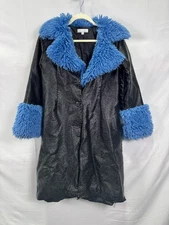 Love, Whit by Whitney Port Black Sherpa Collar Coat Size S (Missing Buttons)