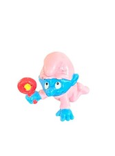 Smurfs 20179 Baby Smurf Pink Pajamas Rattle Vtg Schleich Peyo 1984 Hong Kong