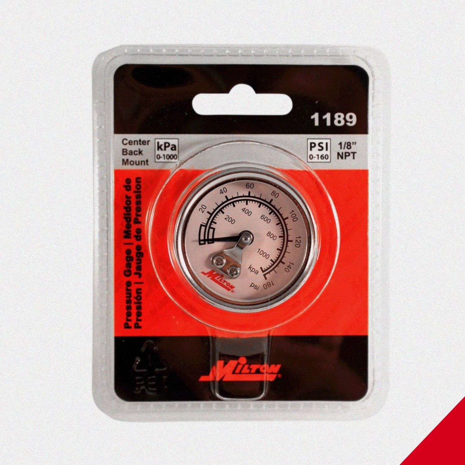 Milton® 1/8" NPT Mini High Pressure Dial Gauge