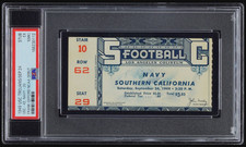 1949 Frank Gifford NCAA Debut USC Navy Football Ticket Stub PSA 5 MK Pop 1/1