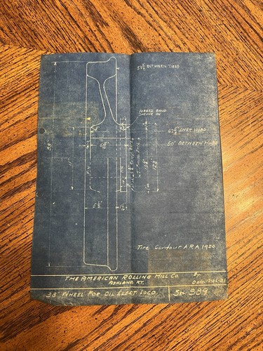 Antique 1930 American Rolling Mill Co ARMCO Railroad Car Body Blueprint Paperwor