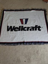 VINTAGE WELLCRAFT BOAT BLANKET 52 X 65 LIGHTLY USED 100% COTTON