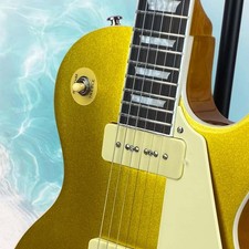 Standard Electric Guitar Metal Gold Body White Pickguard Ships from the U.S.