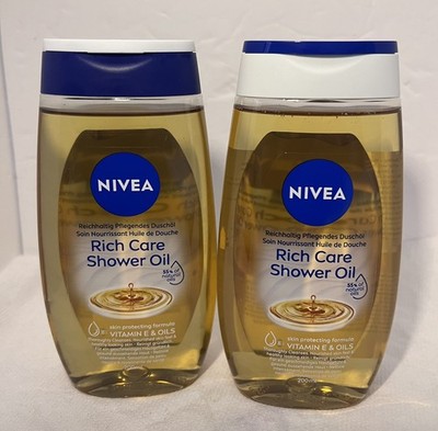 NIVEA Rich Care Shower Oil 200ml 6.75 oz Dry Skin Protecting Vitamins & Oils