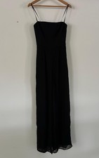 Xscape  Black long Romper Strapless  Sz 2 Made In Usa Open On The Sides
