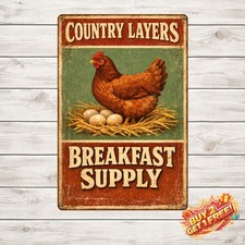 Funny Butt Nuggets Chicken Coop Metal Tin Sign 8x12 Kitchen Decor