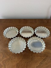 FIVE Vintage Gobel France Tinned Steel Fluted...