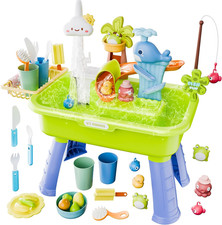 2026 Upgraded Water Table for Toddlers 1-3, Kids Play Sink with Running Water, T