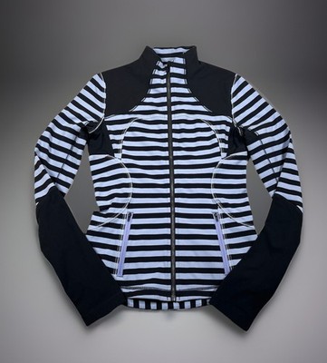 Lululemon Forme Jacket Full Zip Luon Yoga Run In Sea Stripe Polar Haze Size 6