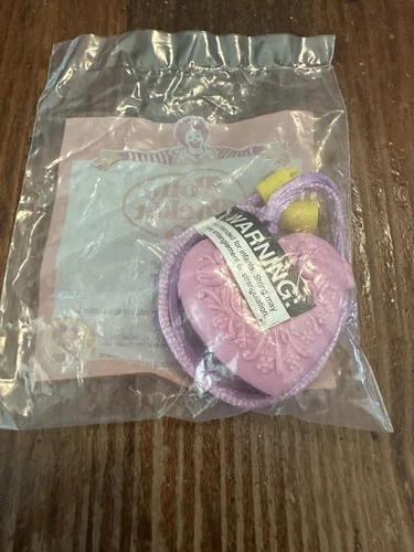 Vintage NOS 1994 Polly pocket heart locket necklace  Mcd’s happy meal Toy