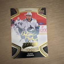 Upper Deck MVP Gold Script Quinn Hughes Canucks #43 Ice Hockey Card