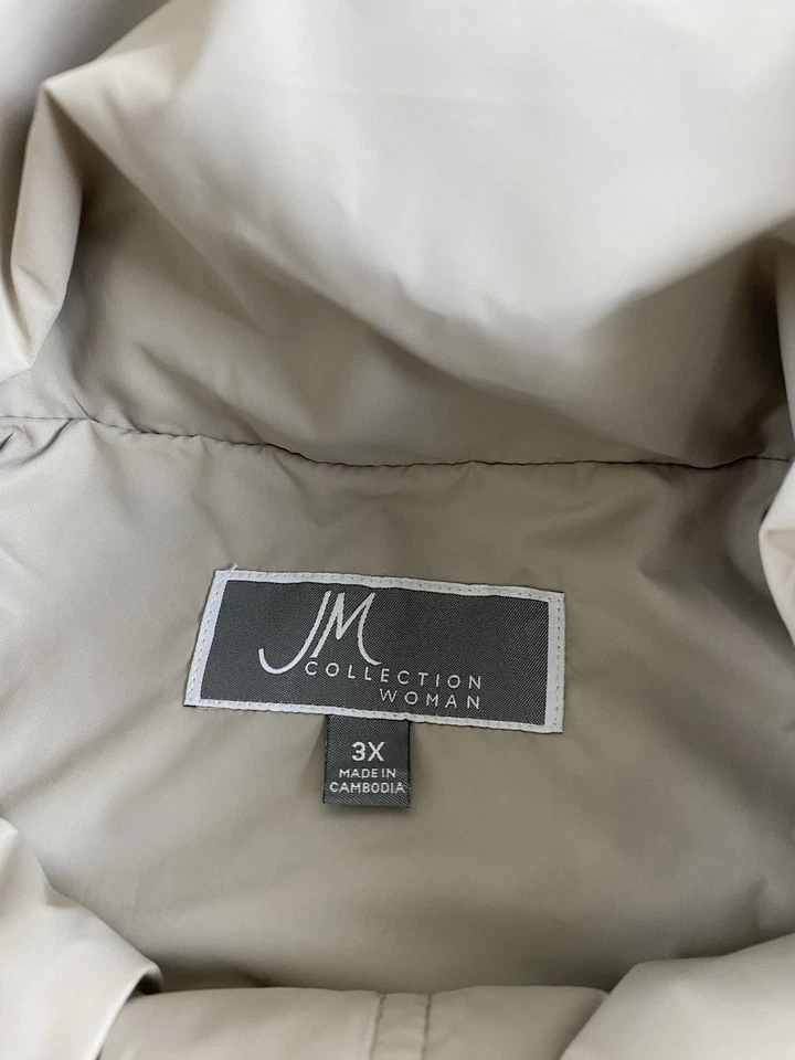 Abrigo cortavientos para mujer JM Collection 3XL azul ajustable cremallera completa C12 Foto 3 de 4