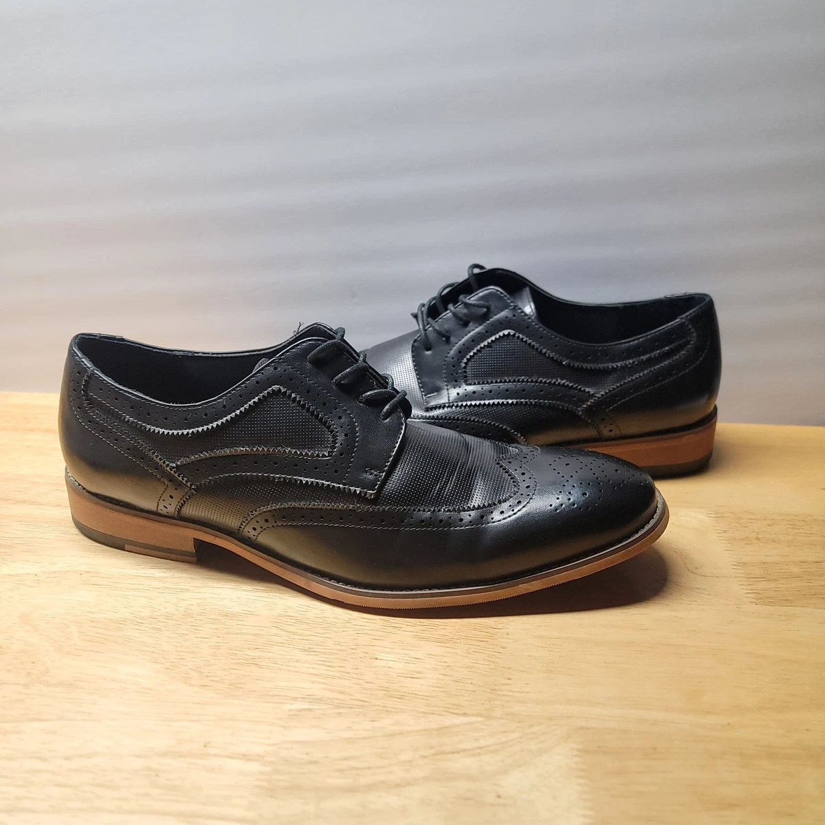 Kenneth Cole Reaction Black Wingtip Dress Shoes for Men for 