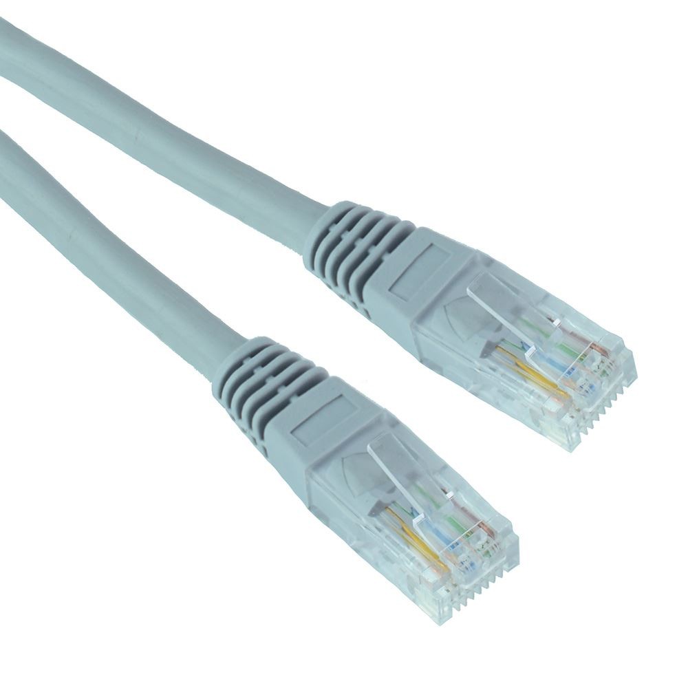 Grey 15m RJ45 Cat5e Ethernet Network LAN Patch Cable Lead