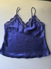 Vintage Victoria's Secret Gold Label 80's/90's Silky Cami Navy Blue S.
