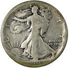 1916-D Denver Walking Liberty Silver Half Dollar 50C Very Good VG+