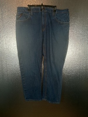 Ariat FR M3 Loose Straight Jeans Mens 40x30 Blue Flame Resistant Work Denim