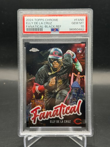 2024 Topps Chrome Elly De La Cruz /10 Black Refractor Fanatical #FAN9 PSA 10 NB1