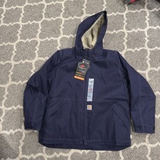 Carhartt FR Full Swing Women's Jacket XL Insulated Sherpa Hooded 102694 Navy