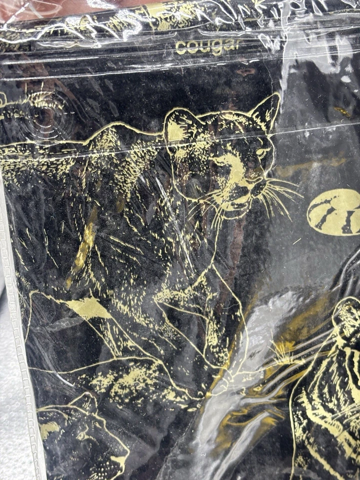 MCM Modern Vinyl Shower Curtain Big Cats NOS - Image 3 of 4