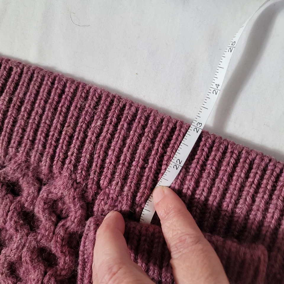 Vintage L.L. Suéter tejido con cable Bean 100 % lana Fisherman XL Borgoña Foto 3 de 4