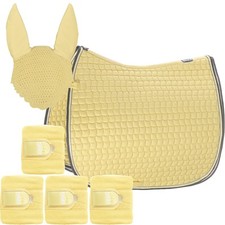 Set Schabracke Fliegenohren & Bandagen Eskadron Basic Cotton in banana