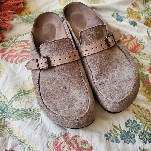 Birkenstock Light Brown Suede Clogs Shoes 37 - 第 1/4 張圖片