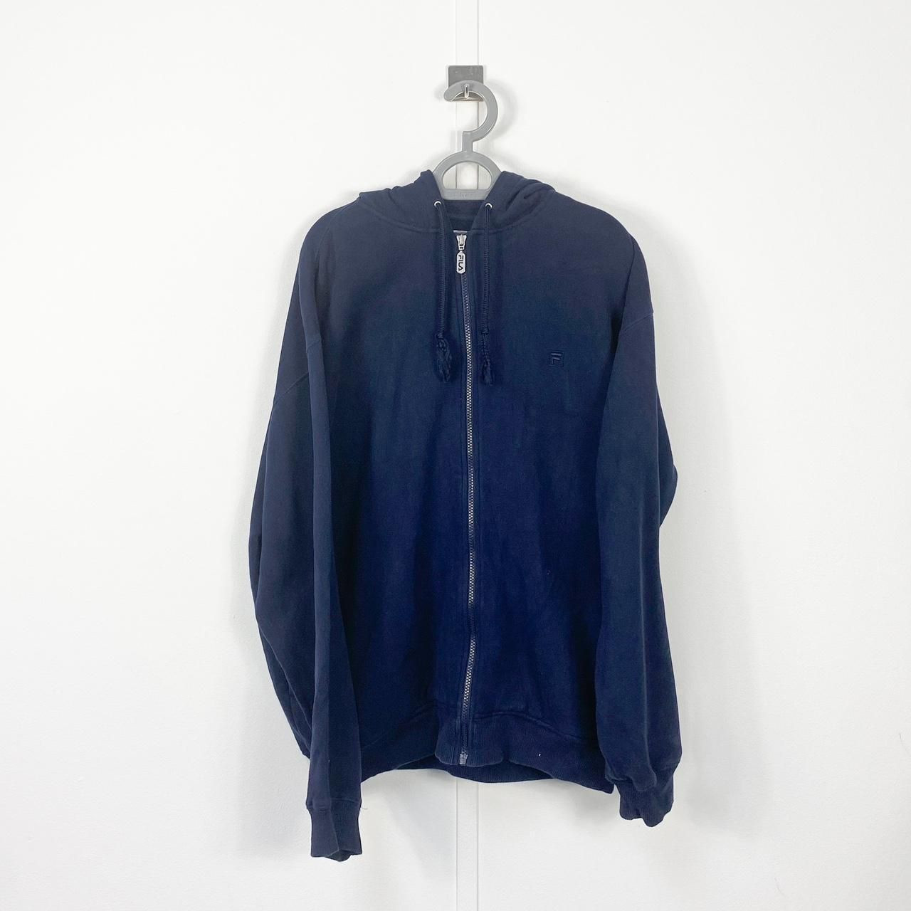 Felpa con cappuccio Fila vintage uomo XL blu navy