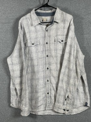 Carbon 2 Cobalt Shirt Mens X Large White Checks Textured Long Sleeve Button Down