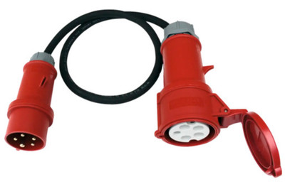 CEE-Adapterleitung, 16/32A 400V 5-polig mit Mennekes Stecker und Kupplung
