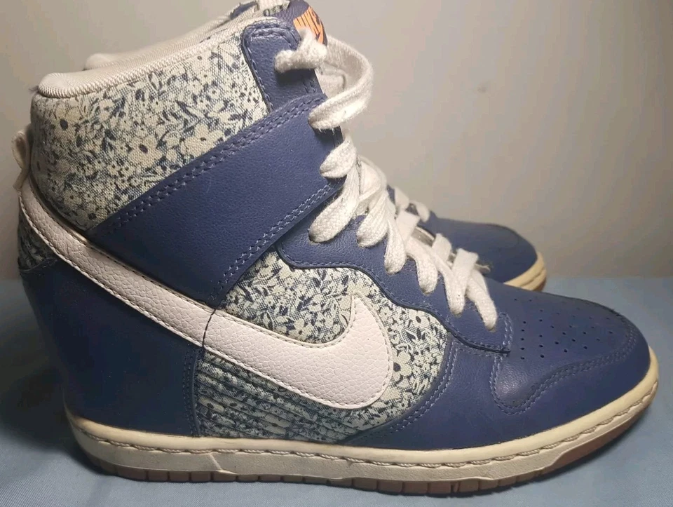 Nike X Liberty Of London Dunk Sky Hi Wedge Azul Floral Mujer Talla US 6 Foto 2 de 4