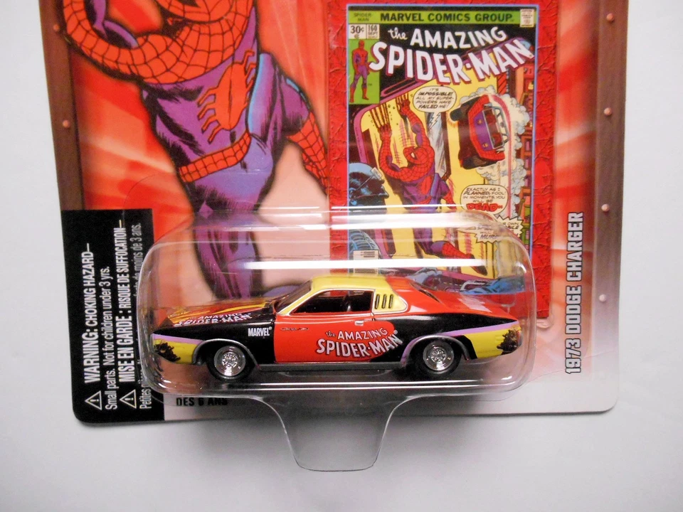 MARVEL THE AMAZING SPIDERMAN 1973 DODGE CHARGER DIE-CAST CAR BY JOHNNY LIGHTNING - Image 2 of 4