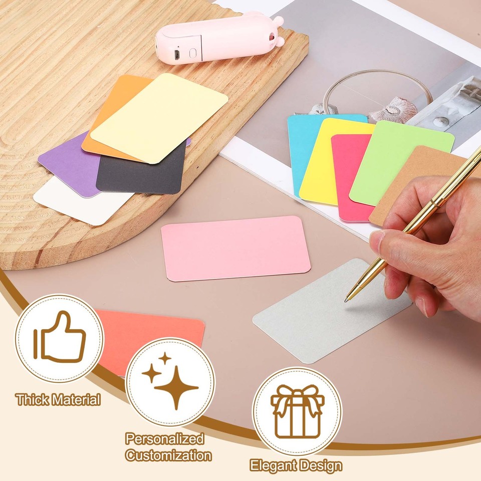 50 Sheets 2.1"x3.5" Small Blank Cards, 350gsm Thick Card Paper, Orange ...