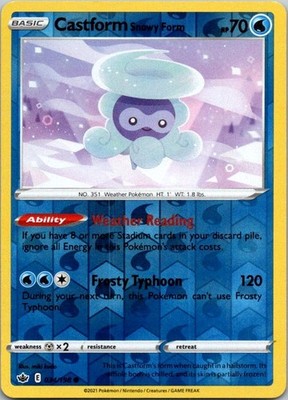 Castform Snowy Form Reverse Holo Common SWSH06: Chilling Reign 034/198 NM