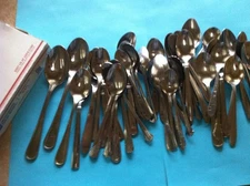 FLATWARE Lot of 50 spoons, China & Other