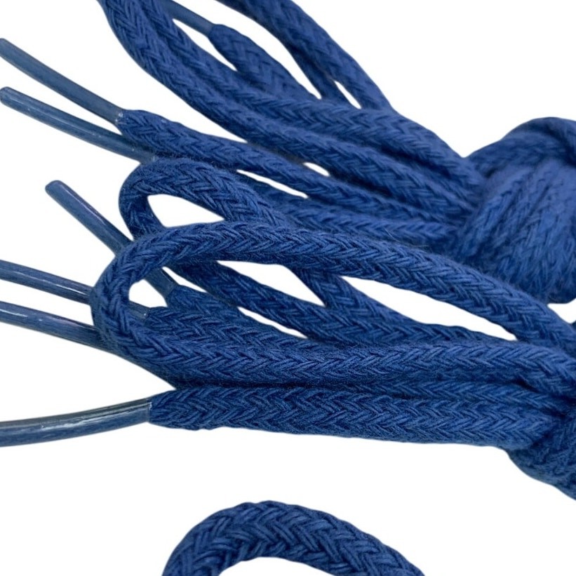 Lotto 6 paia lacci scarpe tennis casual tessuto blu royal lunghi 36" nuovi