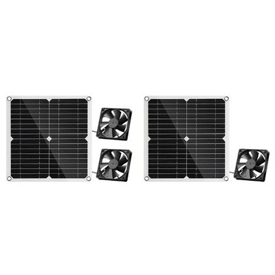 12W Solar Panel Powered Exhaust Fan for Dog Chicken House Greenhouses Enduring