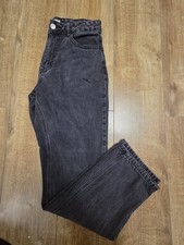 Stradivarius STR Womens Classic Black Grey Jeans Eu 38 Uk Size 10 Used